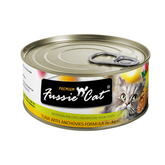 Wet Cat Food Tuna Anchovies Aspic 2.82 Oz Fussie Cat ✅