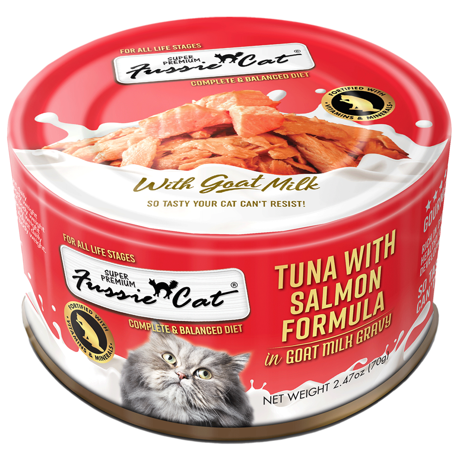 Fussie Cat Tuna with Salmon Formula in Goat Milk Gravy (2.47oz) - Fussie Cat Wet Cat Food - The Family Pet