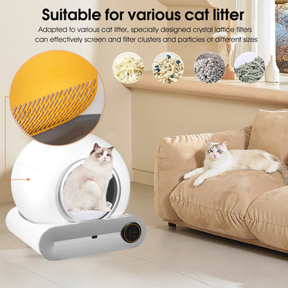 Automatic cleaning, eliminates odors, supports WiFi application control, intelligent automatic cat litter box with padding at Purrfect Pet Kingdom