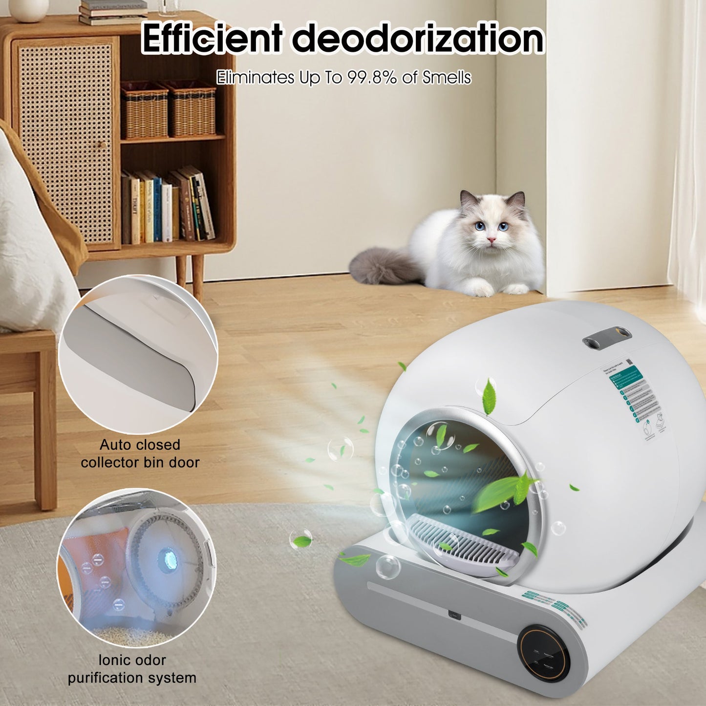 Cat Litter Box Automatic WiFi - Self-Cleaning Padded