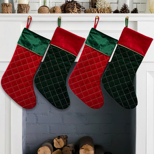 Christmas Socks Decorations Pet Christmas Fireplace Christmas Tree Pendant Gift Bag Socks