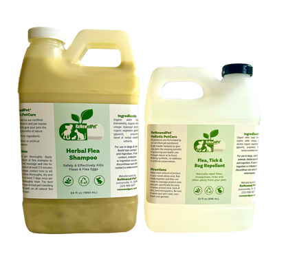 Organic Flea and Tick Shampoo Grooming Kit for All Pets