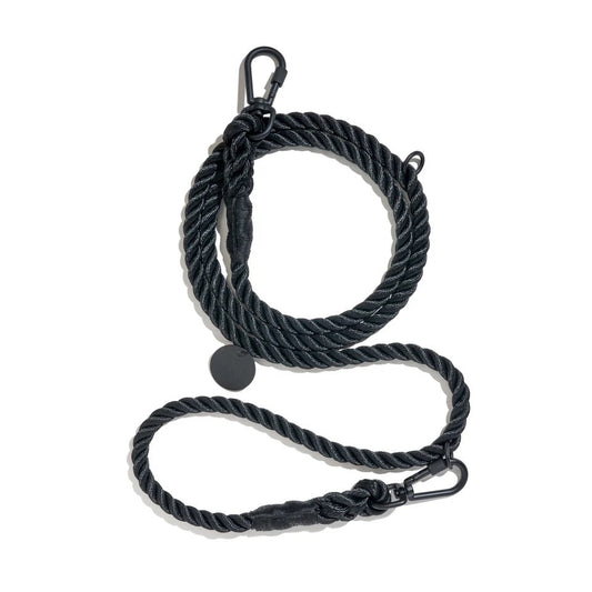 Found My Animal Matte Black Rope Adjustable Dog Leash Large - main product image