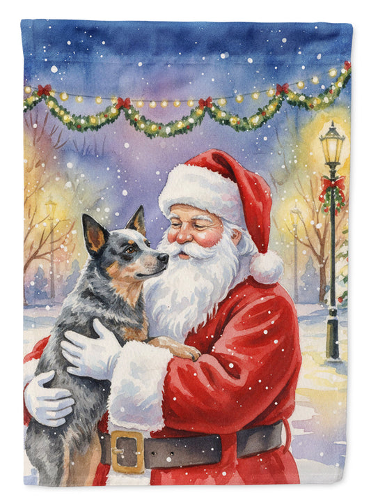 Australian Cattle Dog with Santa Claus Garden Flag