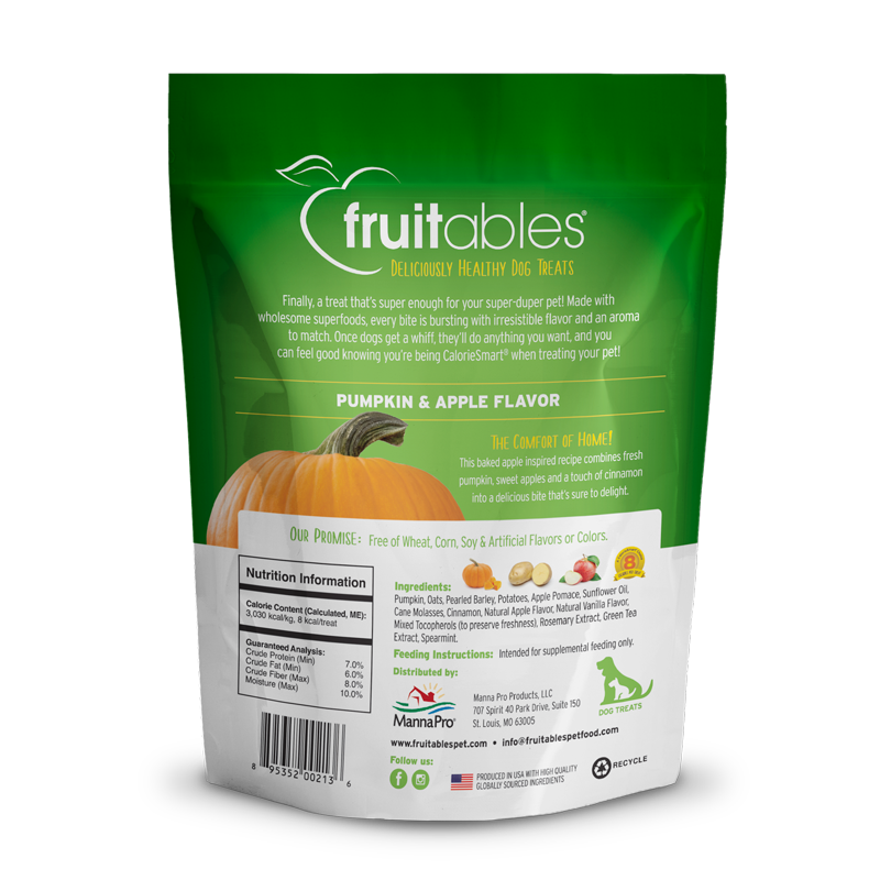 Fruitables Pumpkin Apple Dog Treats 7 Oz 🎃