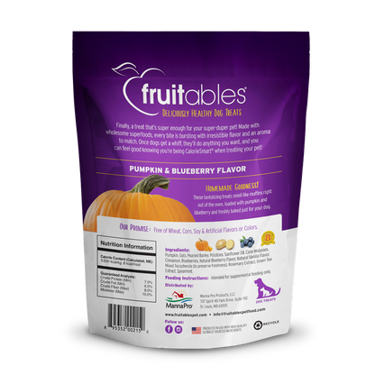 Fruitables Baked Pumpkin Blueberry Dog Treats 7oz 🫐