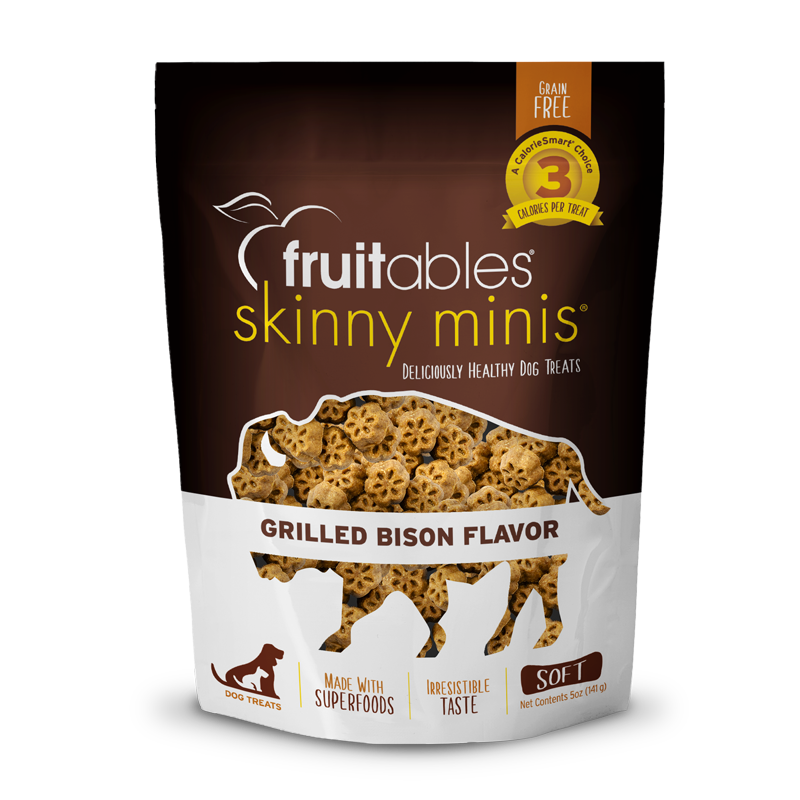 Fruitables Skinny Minis Grilled Bison Dog Treats (5oz) - Fruitables Dog Treats - The Family Pet