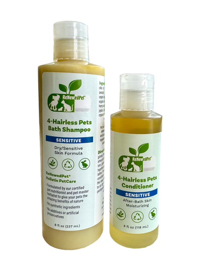 Organic Hairless Pet Grooming Shampoo and Conditioner Duo