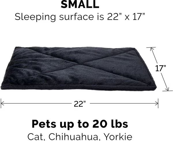 FurHaven ThermaNAP Faux Fur Black Self - Warming Pet Bed Mat, Small - Pet Bed - The Family Pet