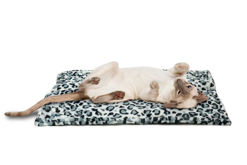 FurHaven ThermaNAP? Faux Fur Self-Warming Snow Leopard Pet Bed Mat, Small
