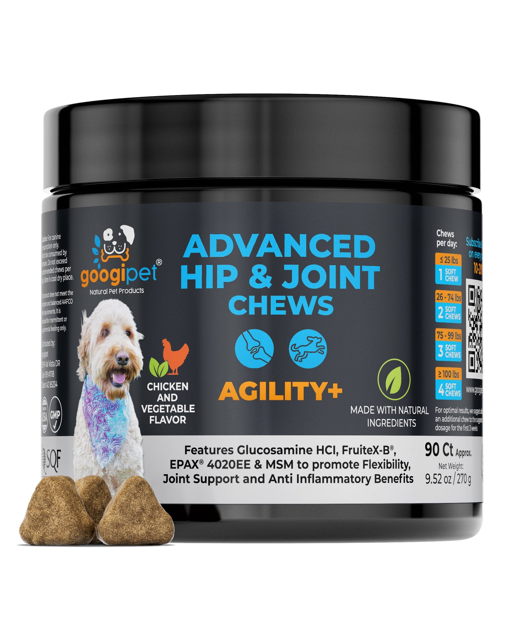 Agility+ Advanced Hip and Joint Chews for Dogs - Googipet