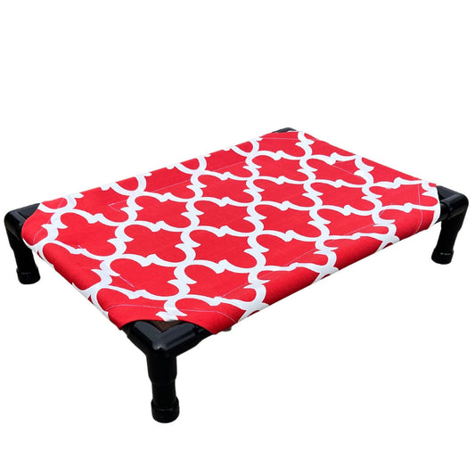 Outdoor Dog Bed Quatrefoil Pattern Navy Red 6 Lbs 🛏️