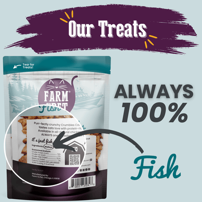 Farm To Pet Fish Crumbles Cat Treats 3.2oz 🐟