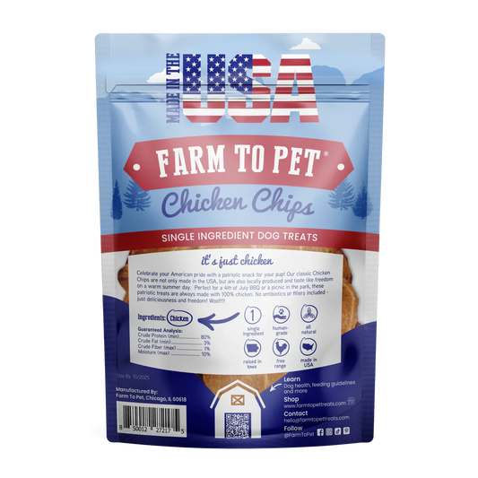 Farm To Pet Americana Chicken Chips (4oz) - Farm To Pet Dog Treats - The Family Pet