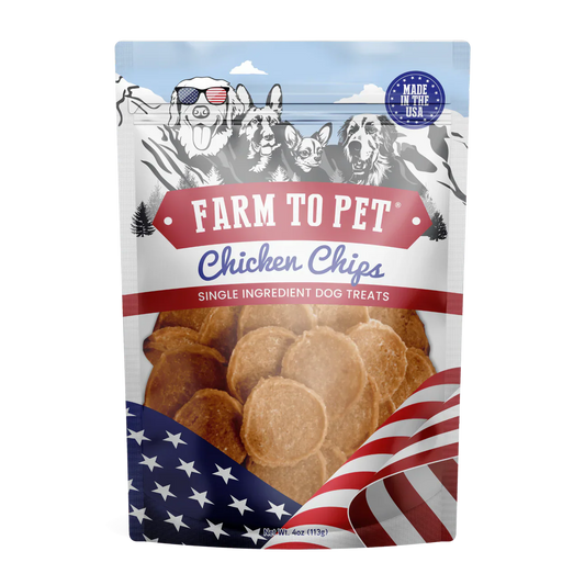 Farm To Pet Americana Chicken Chips (4oz) - Farm To Pet Dog Treats - The Family Pet