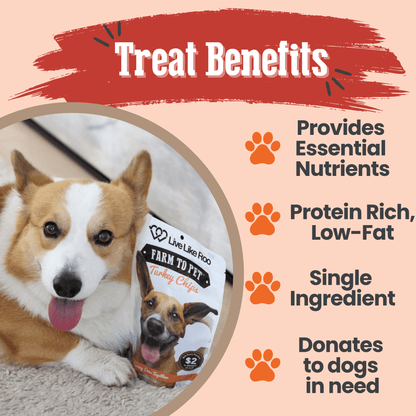 Dog Treats Turkey Chips Charity Live Like Roo 4oz 🦃