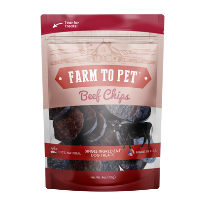 100% Natural Beef Chips Crunchy High-Protein Dog Snack Pack