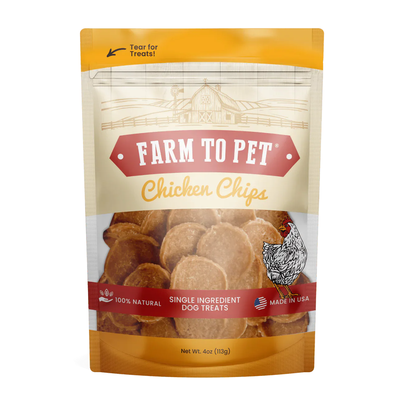 Farm To Pet Chicken Chips (4oz) - dog treats - The Family Pet
