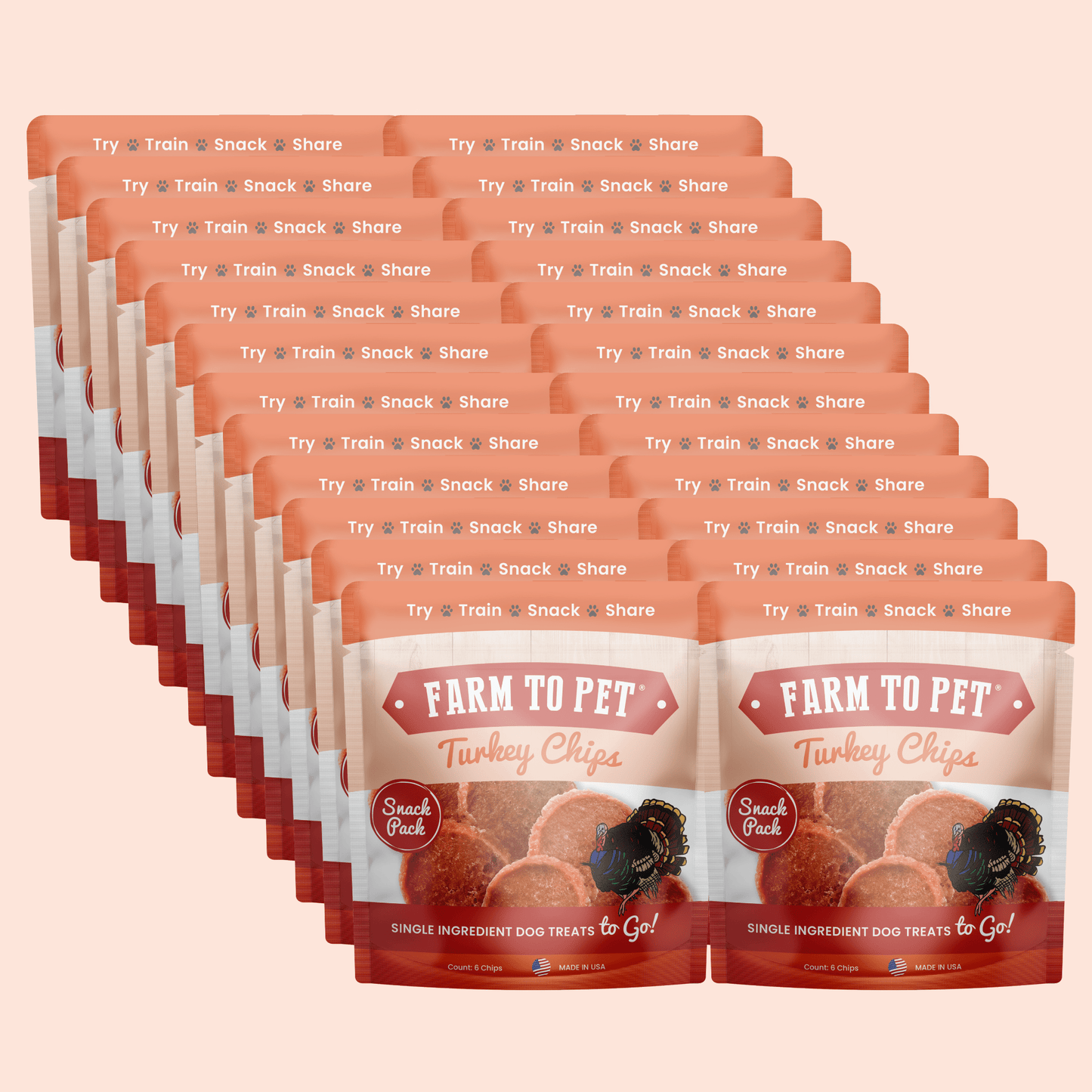 Dog Treats Turkey Chips Snack Pack Bundle 3 Oz 🦃