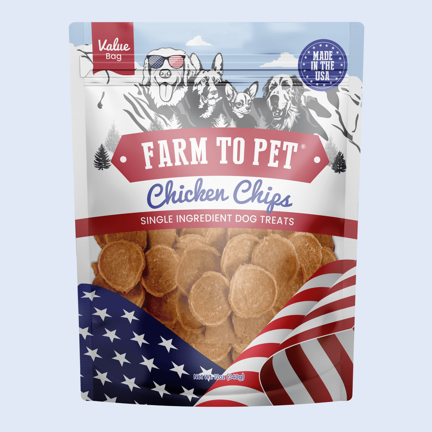 Dog Treats Americana Chicken Chips 4.2 Oz 🇺🇸