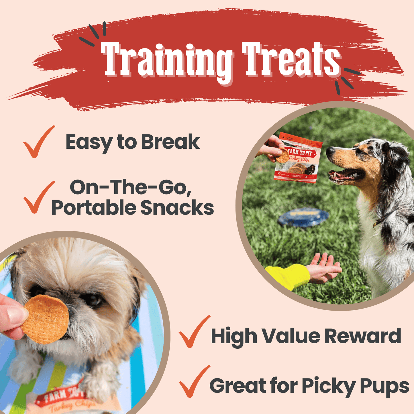 Dog Treats Turkey Chips Snack Pack Bundle 3 Oz 🦃
