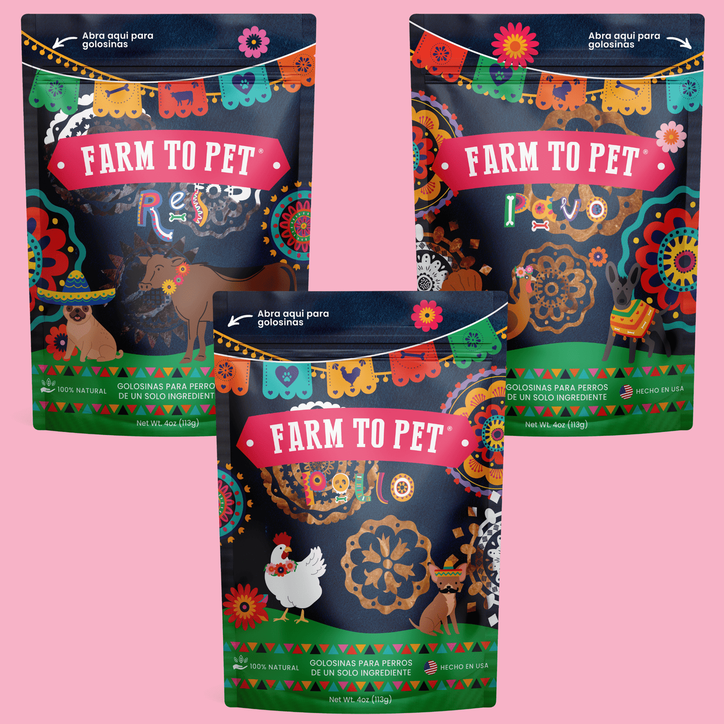 Dog Treats Fiesta Pack Variety Bundle 12.6 Oz 🎉