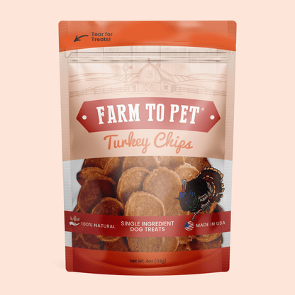 Dog Treats Turkey Chips Single Ingredient Natural 4oz 🦃