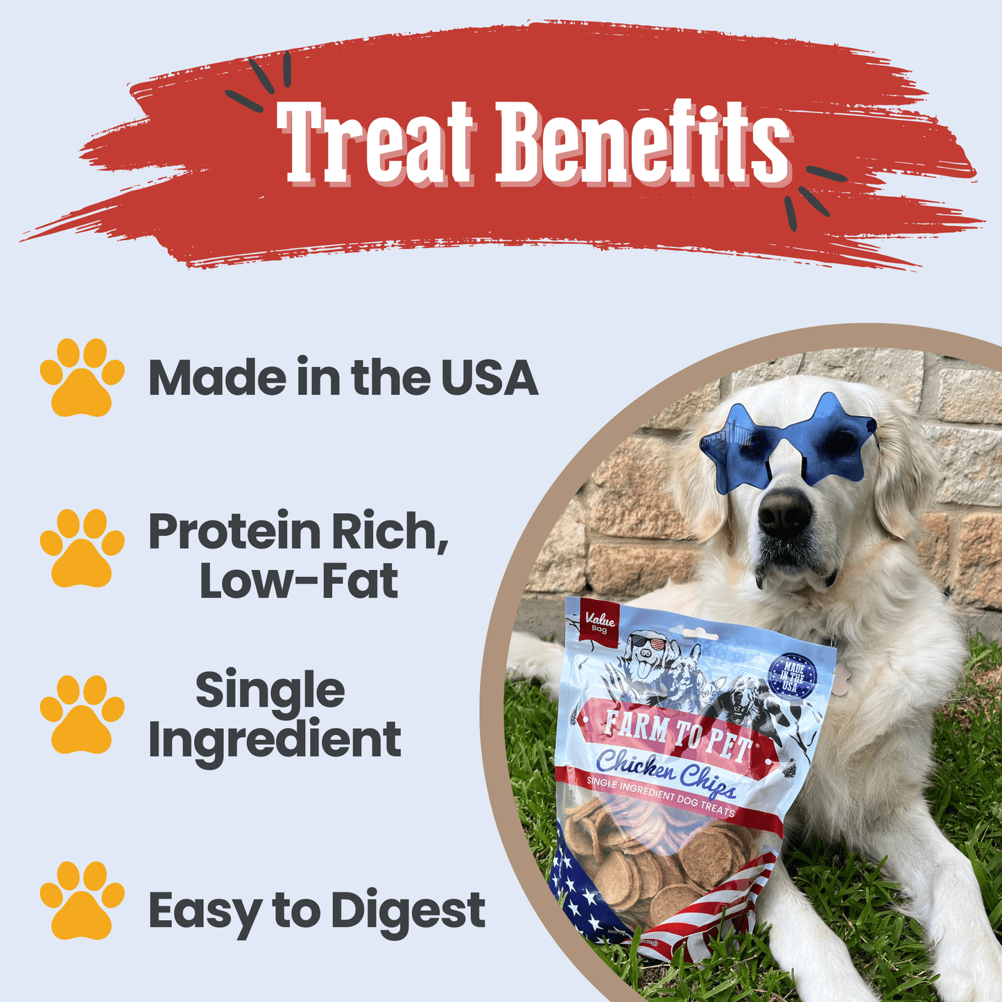 Dog Treats Americana Chicken Chips 4.2 Oz 🇺🇸