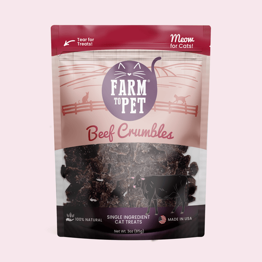 Farm To Pet Beef Crumbles Cat Treats 3.2oz 🥩