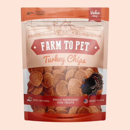 Dog Treats Turkey Chips Single Ingredient Natural 4oz 🦃