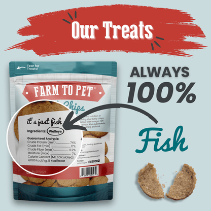Dog Treats Fish Chips Wild-Caught 4.2 Oz 🐟