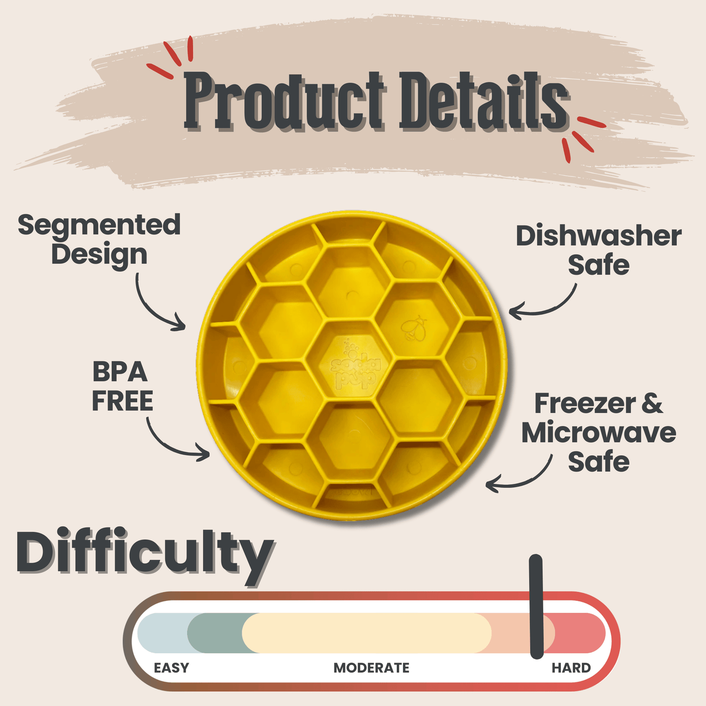 Slow Feeder Dog Bowl Honeycomb Design 🍽️