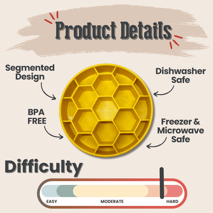 Slow Feeder Dog Bowl Honeycomb Design 🍽️
