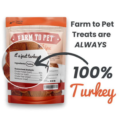 Dog Treats Turkey Chips 4 Oz Farm To Pet 🦃