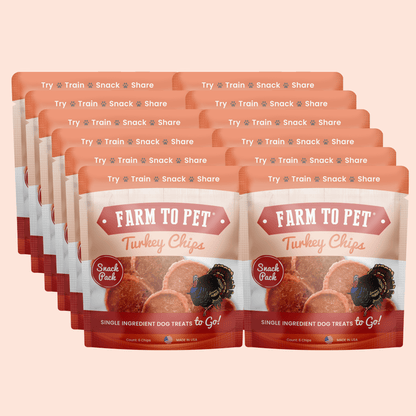 Dog Treats Turkey Chips Snack Pack Bundle 3 Oz 🦃