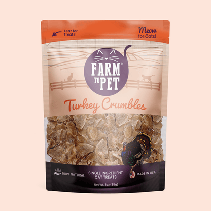 Turkey Crumbles Cat Treats Grain Free 3.2oz 🦃