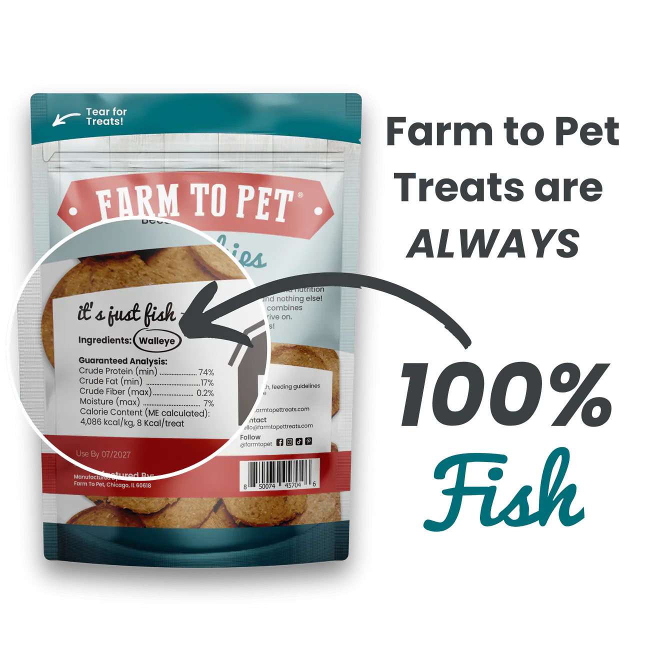 Farm To Pet Fish Chips (4oz) - dog treats - The Family Pet