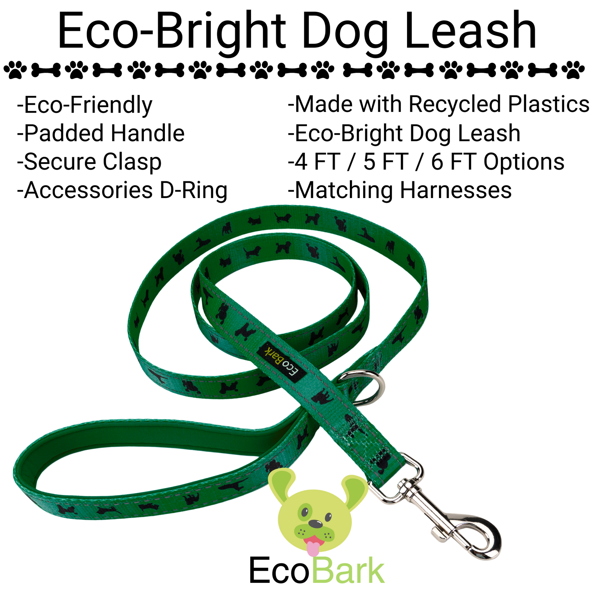 Dog Leash EcoBark Forest Green Leash- Padded Comfort Grip - lifestyle product image for dog leash