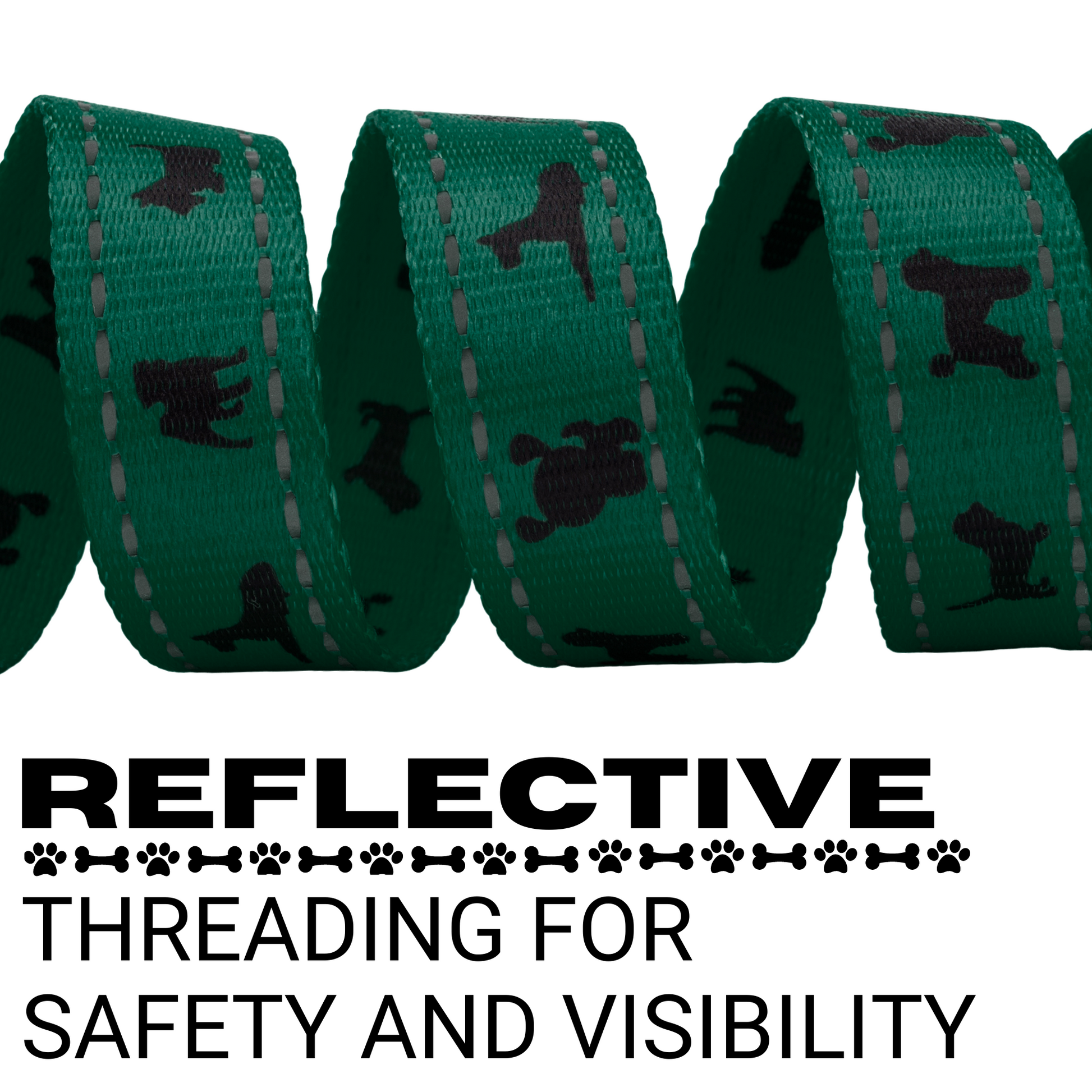 Dog Leash EcoBark Forest Green Leash- Padded Comfort Grip - gallery product image for dog leash