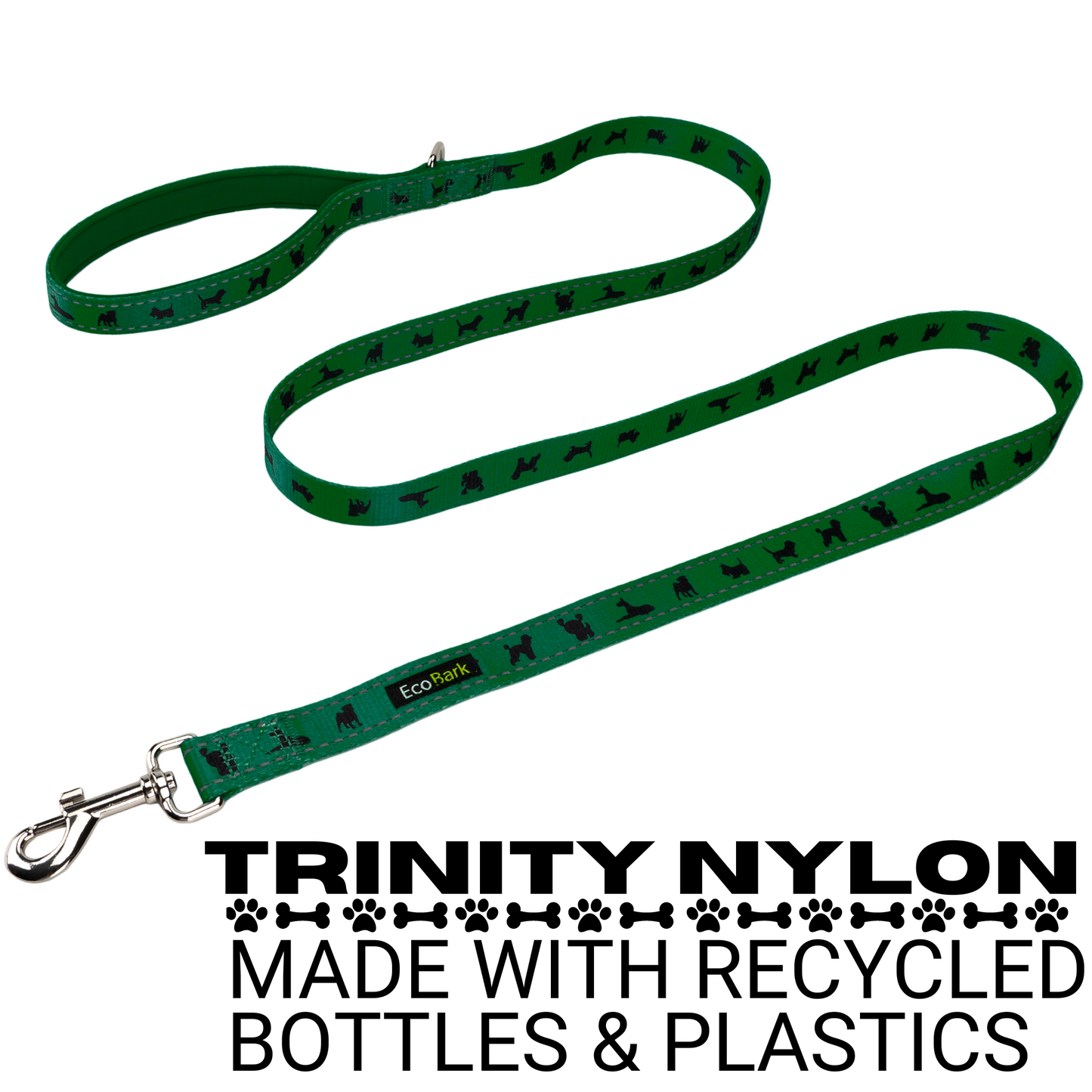 Dog Leash EcoBark Forest Green Leash- Padded Comfort Grip - gallery product image for dog leash