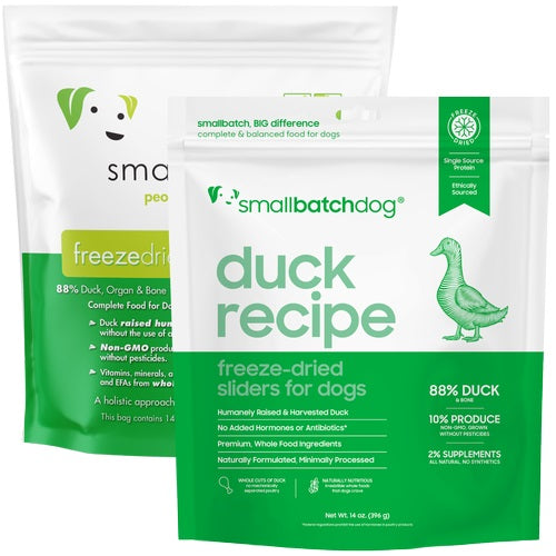 Smallbatch Freeze Dried Raw Duck Dog Food for Small Breeds 14oz