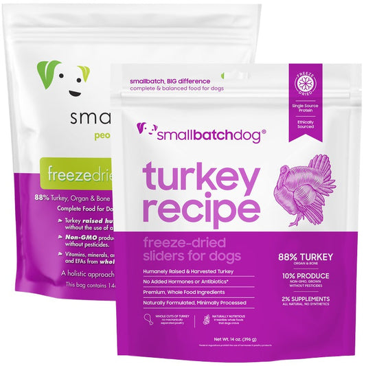 Smallbatch Freeze-Dried Turkey Dog Food Premium Natural Recipe