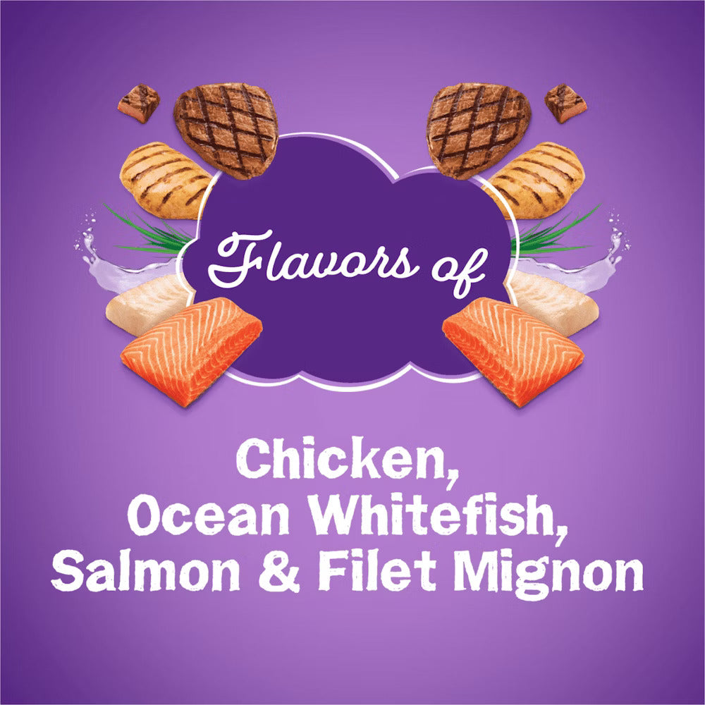 Friskies Surfin' & Turfin' Favorites With Flavors of Chicken, Ocean Whitefish, Salmon & Filet Mignon Dry Cat Food - Friskies Dry Cat Food - The Family Pet