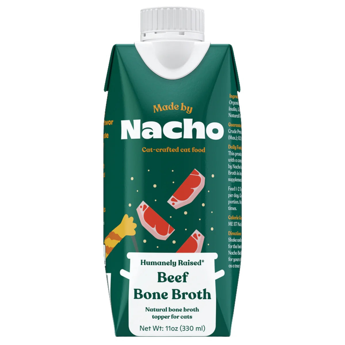 Made By Nacho Beef Bone Broth Topper (11oz) - Cat Food Topper - The Family Pet