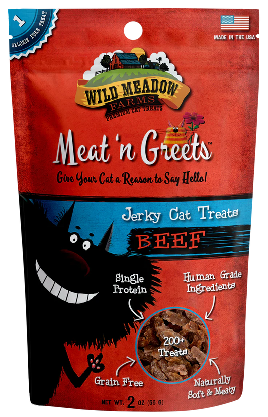 Wild Meadow Farms Meat N Greets Beef 2Oz cat treats Premium