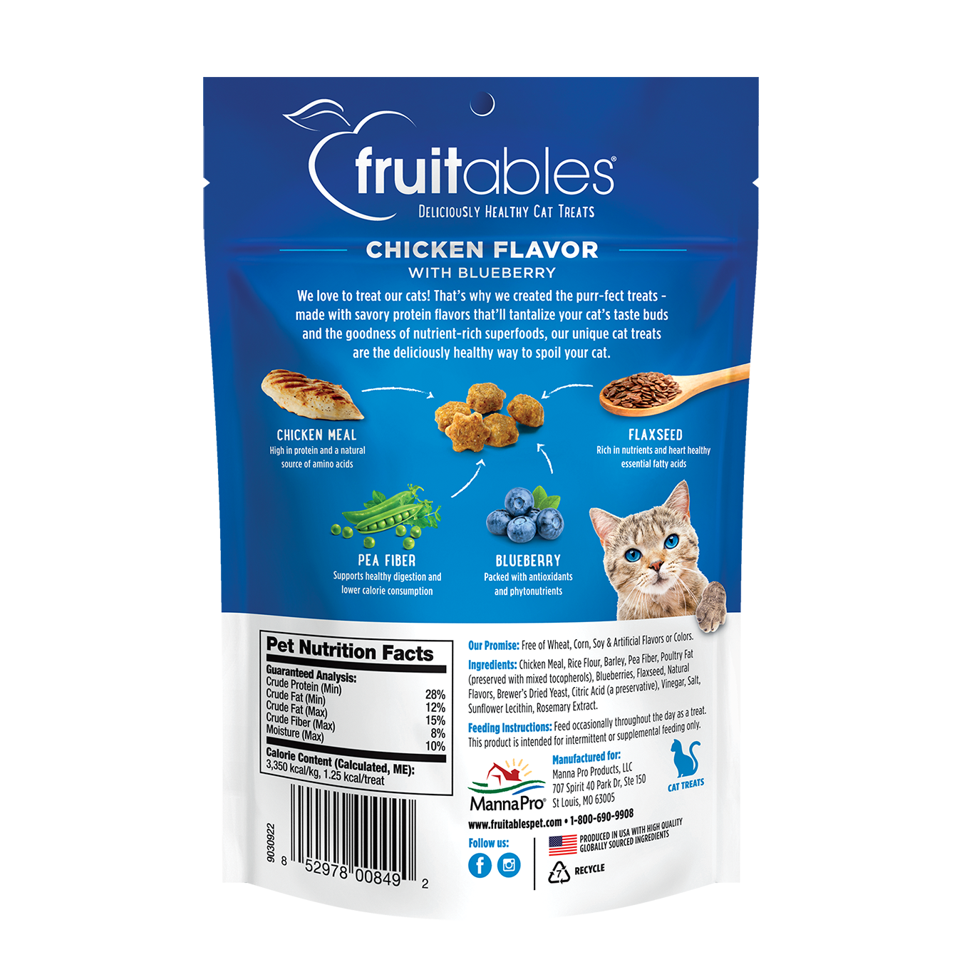 Cat Treats Chicken Blueberry Flavor 2.5 Oz Fruitables ✅