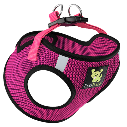 Purrfect Pet Kingdom EcoBark Fuchsia Step In Dog Harness - Reflective Soft Mesh H (XXXS (2 to 3 lbs)) - Premium Dog Harnesses