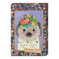 Funny Hedgehog Floral Friends 500 Piece Jigsaw Puzzle Heye