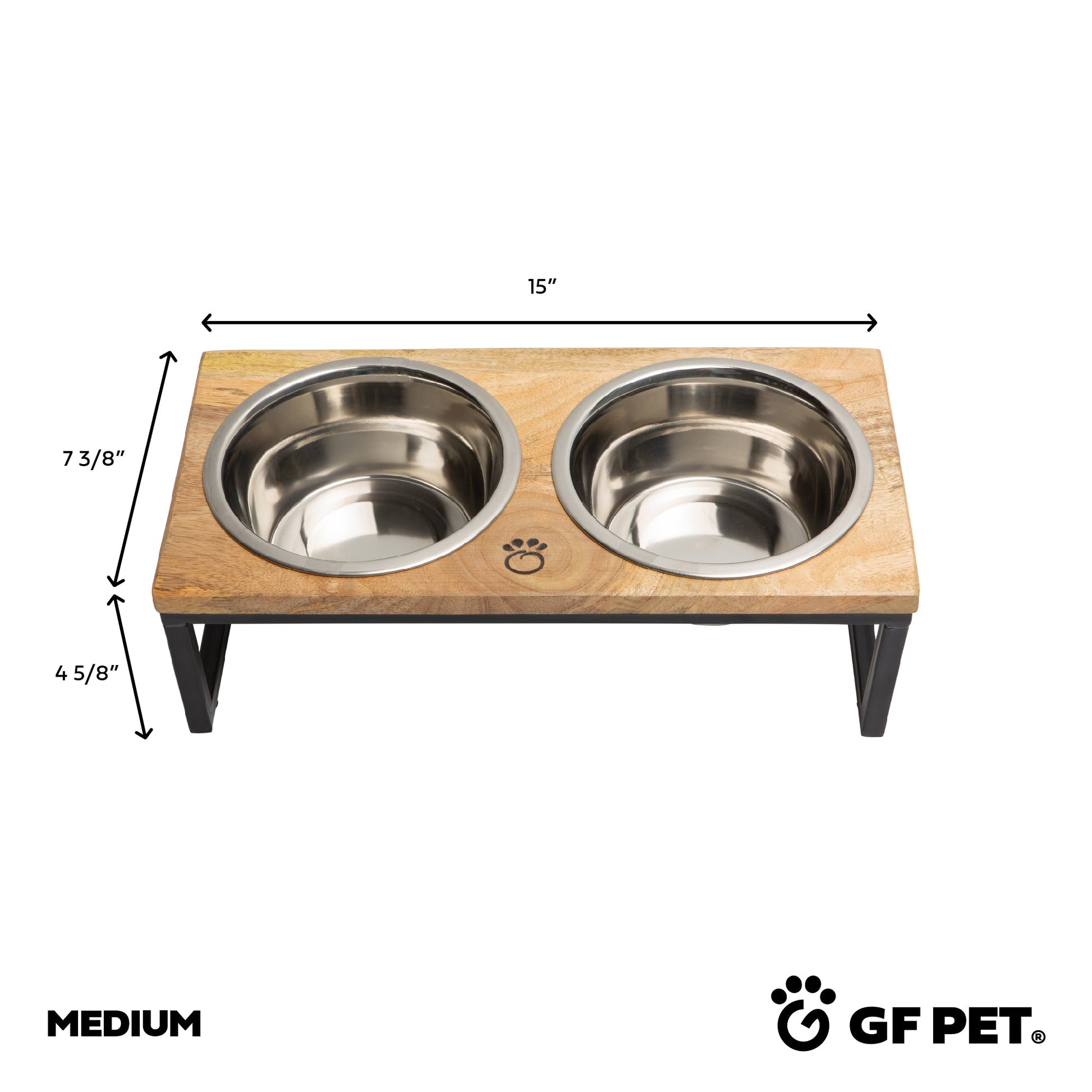 Wood & Metal Elevated Feeder - GF Pet.us