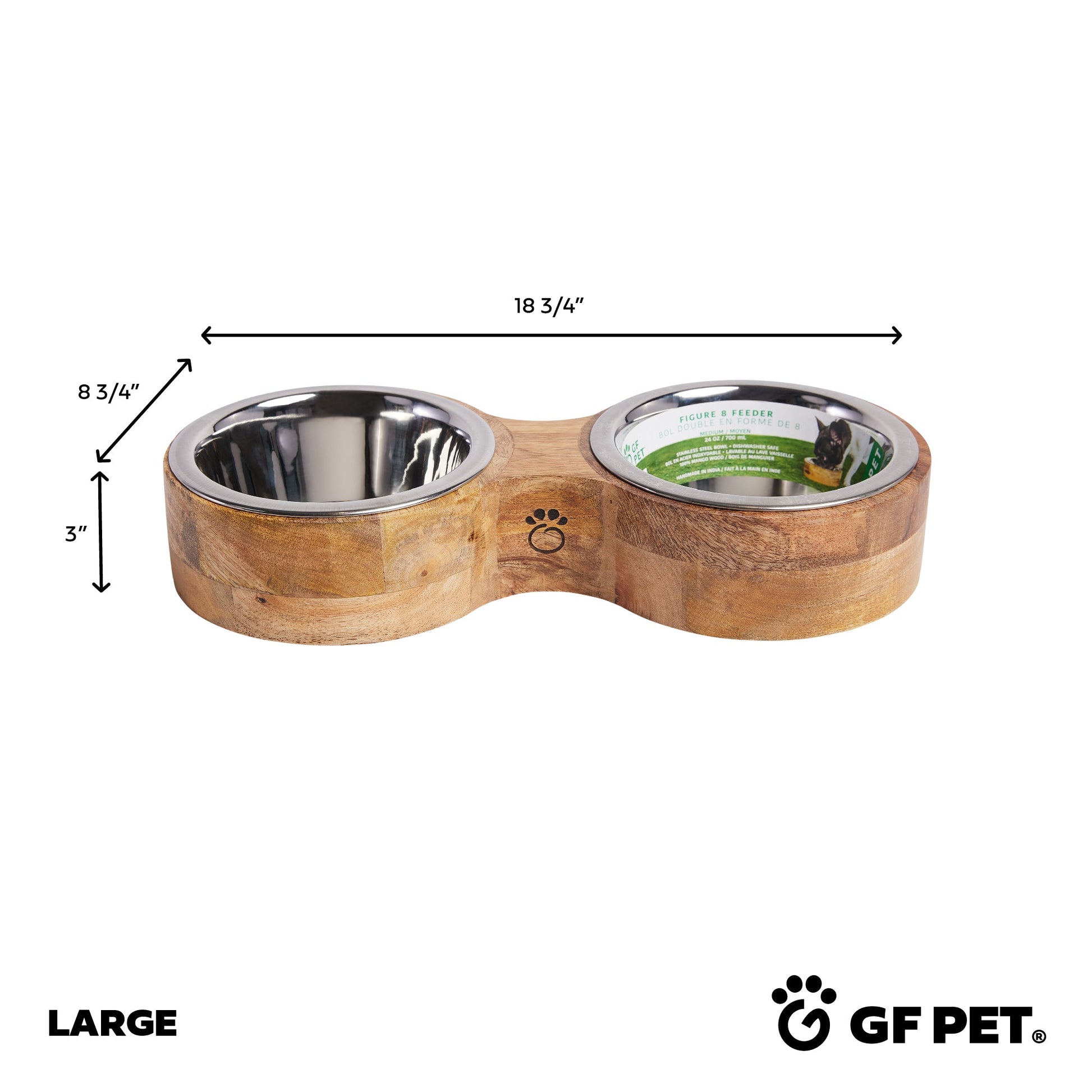 Wood & Metal Feeder Double Diner - GF Pet.us